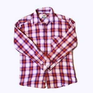 TNA Boyfriend Fit Plaid Shirt - Purple and Orange